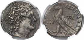 Griechische Münzen, AEGYPTUS. Ptolemäus IX. Soter II. & Kleopatra III., 116-107 v. Chr. AR Tetradrachme (14,09 g), Jahr 8 (ca. 110/9 v. Chr.) Vs.: Dia...