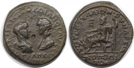 Römische Münzen, MÜNZEN DER RÖMISCHEN KAISERZEIT. Moesia Inferior, Marcianopolis. Gordianus III. Pius und Tranquillina. AE, 238-244 n. Chr. (13.83 g. ...
