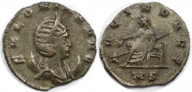 Römische Münzen, MÜNZEN DER RÖMISCHEN KAISERZEIT. Gallienus (253-268 n. Chr) für Salonina. Antoninianus 267-268 n. Chr. (2.56 g. 21 mm) Vs.: SALONINA ...