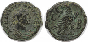Römische Münzen, MÜNZEN DER RÖMISCHEN KAISERZEIT. Ägypten. Probus (276-282 n. Chr.). BI Tetradrachme 276-277 n. Chr. (Jahr 2). 8,69 g. 20mm. Vs.: A K ...