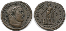 Römische Münzen, MÜNZEN DER RÖMISCHEN KAISERZEIT. Maximinus II. (310-313 n. Chr). Follis. (6.03 g. 23.5 mm) Vs.: IMP C GAL VAL MAXIMINVS PF AVG, Kopf ...