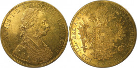 RDR – Habsburg – Österreich, KAISERREICH ÖSTERREICH. Franz Joseph I. (1848-1916). 4 Dukaten 1897, Wien. Gold. 13,96 g. Fr. 1146. Fast Vorzüglich...
