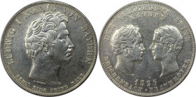 Altdeutsche Münzen und Medaillen, BAYERN / BAVARIA. Ludwig I. (1825-1848). Reichenbach und Fraunhofer. Geschichtstaler 1826. Silber. AKS 114. Sehr sch...