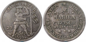 Altdeutsche Münzen und Medaillen, BRAUNSCHWEIG - WOLFENBÜTTEL. Anton Ulrich (1704-1714). 24 Mariengroschen 1708, Zellerfeld. Silber. 12.94 g. Dav. 344...