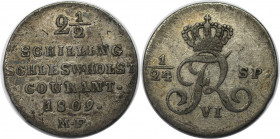Altdeutsche Münzen und Medaillen, SCHLESWIG - HOLSTEIN. Friedrich VI. (1808-1839). 2 1/2 Schilling 1809 MF. Silber. Jaeger 11. Sehr schön