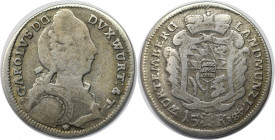 Altdeutsche Münzen und Medaillen, WÜRTTEMBERG. Karl Eugen (1744-1793). 15 Kreuzer 1748. Klein/Raff 277. Schön