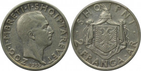 Europäische Münzen und Medaillen, Albanien / Albania. Zog I. 2 Franga Ari 1935 R. Silber. KM 17. Vorzüglich-stempelglanz