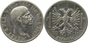 Europäische Münzen und Medaillen, Albanien / Albania. Vittorio Emanuele III. 10 Lek 1939 R. Silber. KM 34. Sehr schön-vorzüglich