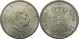 Europäische Münzen und Medaillen, Dänemark / Denmark. Christian X. 25. Jahrestag der Herrschaft. 2 Kroner 1937. Silber. Fast Stempelglanz