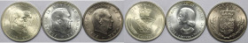 Europäische Münzen und Medaillen, Dänemark / Denmark, Lots und Sammlungen. 5 Kroner 1960, 5 Kroner 1964, 5 Kroner 1967. Lot von 3 Münzen. Stempelglanz...