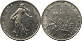 Europäische Münzen und Medaillen, Frankreich / France. 1 Franc 1960, Nickel. KM 925.1. Vorzüglich-stempelglanz