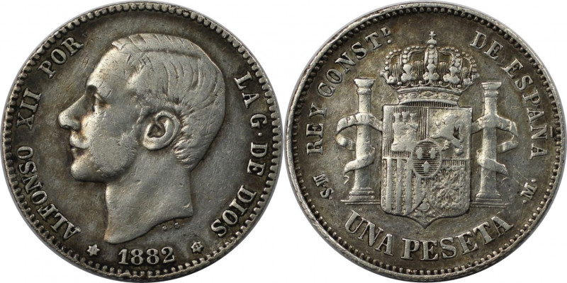 Europäische Münzen und Medaillen, Spanien / Spain. Alfonso XII. (1874-1885). 1 P...