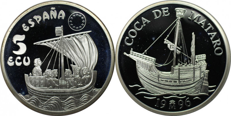 Europäische Münzen und Medaillen, Spanien / Spain. Segelschiff "Coca de Mataro"....