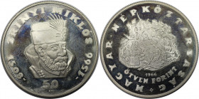 Europäische Münzen und Medaillen, Ungarn / Hungary. 400. Jahrestag - Tod von Zrínyi Miklós. 50 Forint 1966 BP. 20,0 g. 0.640 Silber. 0.41 OZ. KM 568. ...