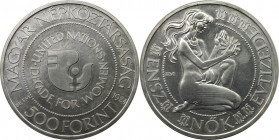 Europäische Münzen und Medaillen, Ungarn / Hungary. Jahr der Frauen. 500 Forint 1984. 28,0 g. 0.640 Silber. 0.58 OZ. KM 640. Stempelglanz