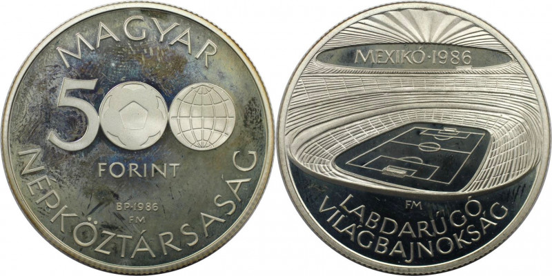 Europäische Münzen und Medaillen, Ungarn / Hungary. Fußball WM in Mexiko - Stadi...