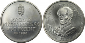 Europäische Münzen und Medaillen, Ungarn / Hungary. 200. Geburtstag von Ferenc Kölcsey. 500 Forint 1990. 28,0 g. 0.900 Silber. 0.81 OZ. KM 699. Stempe...