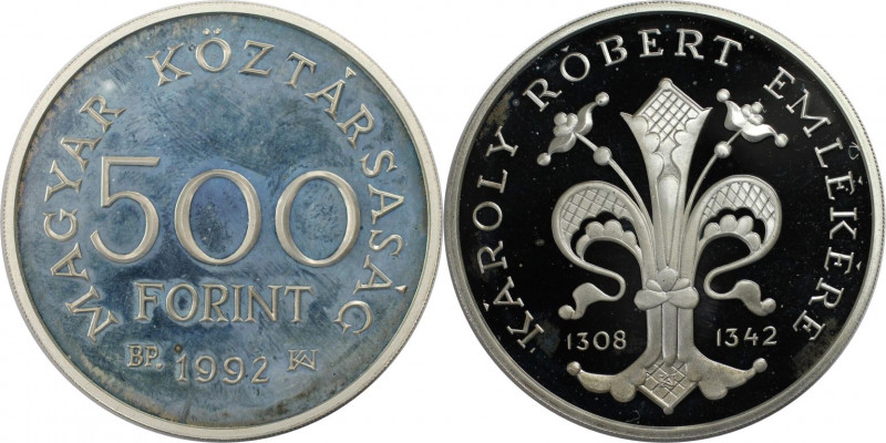 Europäische Münzen und Medaillen, Ungarn / Hungary. "Karoly Robert Emlekere". 50...
