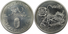 Europäische Münzen und Medaillen, Ungarn / Hungary. Altes Donaudampfschiff - Carolina. 500 Forint 1994. 31,46 g. 0.925 Silber. 0.94 OZ. KM 708. Stempe...