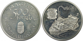 Europäische Münzen und Medaillen, Ungarn / Hungary. Altes Donaudampfschiff - Carolina. 500 Forint 1994. 31,46 g. 0.925 Silber. 0.94 OZ. KM 708. Polier...