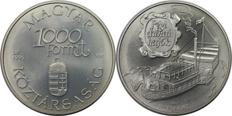 Europäische Münzen und Medaillen, Ungarn / Hungary. Altes Donaudampfschiff - Hab...