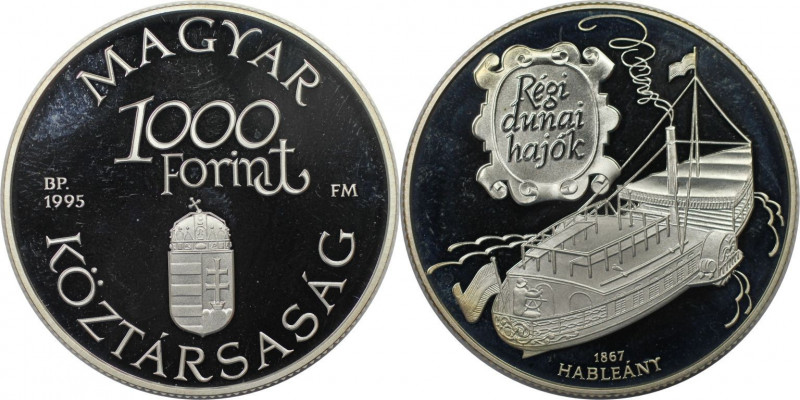 Europäische Münzen und Medaillen, Ungarn / Hungary. Altes Donaudampfschiff - Hab...