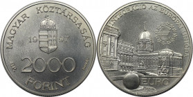 Europäische Münzen und Medaillen, Ungarn / Hungary. Königspalast. 2000 Forint 1997. 31,10 g. 0.925 Silber. 0.93 OZ. KM 724. Stempelglanz