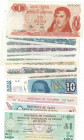 Banknoten, Argentinien / Argentina, Lots und Sammlungen. 2 x 1, 2 x 5, 4 x 10, 50, 500, 1000 Pesos 1974-84 (P.287, 311, 294, 312, 295, 300, 313, 301, ...