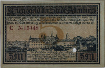 Banknoten, Deutschland / Germany. Notgeld, Sachsen, Altenburg. 5 Mark 15.11.1918. Geiger 011.02. II Perforation