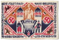 Banknoten, Deutschland / Germany. Notgeld, Bielefeld. 50 Mark 9.4.1922. I
