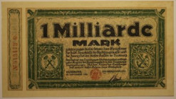Banknoten, Deutschland / Germany. Notgeld, Duisburg. 1 Milliarde Mark 1923. II