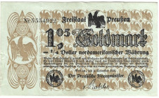 Banknoten, Deutschland / Germany. Freistaat Preussen, Berlin. 1,05 Goldmark 1923 Notgeld. III