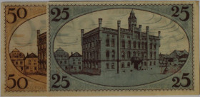 Banknoten, Deutschland / Germany, Lots und Sammlungen. Notgeld Fraustadt (Poland: Wschowa). 25, 50 Pfennig ND(1914). Grabowski: F018_10a,b. Lot von 2 ...