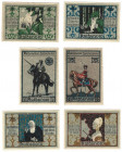 Banknoten, Deutschland / Germany, Lots und Sammlungen. Notgeld Rathenow. 3 x 50 Pfennig, 3 x 75 Pfennig ND(1920-1921). Lot von 6 Banknoten. Kassenfris...