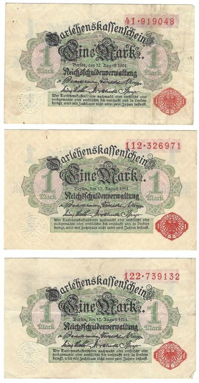 Banknoten, Deutschland / Germany, Lots und Sammlungen. Geldscheine I. Weltkrieg ...