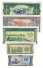 Banknoten, Laos , Lots und Sammlungen. 1 KIP 1979 (P.25), 10 KIP 1979 (P.27), 100 KIP 1979 (P.30), 500 KIP 1988 (P.31), 1000 KIP 1994 (P.32). Lot von ...