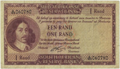 Banknoten, Südafrika / South Africa. 1 Rand ND (1962-1965). Erste Zeilen mit Banknamen und Wert in Afrikaans. Pick 103b. II