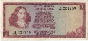 Banknoten, Südafrika / South Africa. 1 Rand 1975. Erste Zeilen mit Bankname und Wert in Englisch. Pick 115b. II