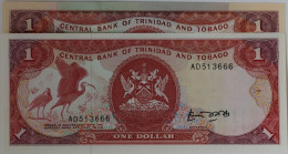 Banknoten, Trinidad und Tobago / Trinidad and Tobago, Lots und Sammlungen. 1 Dollar 1985 (P.36), 1 Dollar 2002 (P.41). Lot von 2 Stück. I