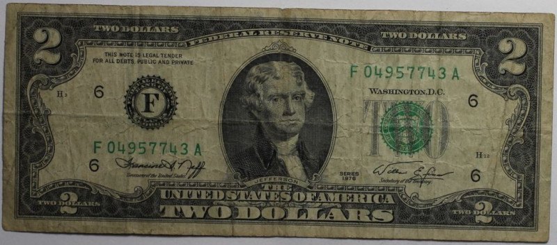 Banknoten, USA / Vereinigte Staaten von Amerika, Federal Reserve Bank Notes. 2 D...
