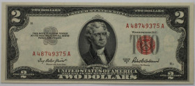 Banknoten, USA / Vereinigte Staaten von Amerika, Small United States Notes / Kleine United States Notes. 2 Dollars 1853 A. I