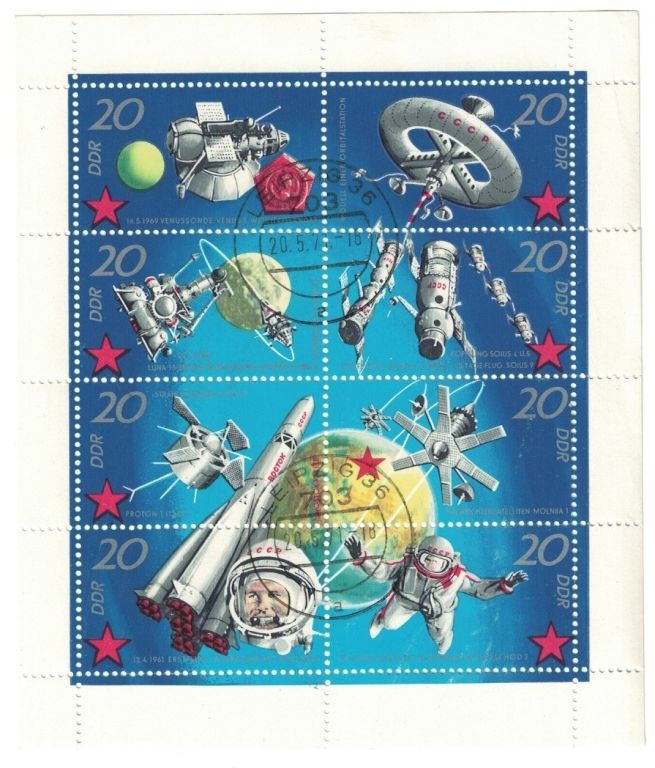 Briefmarken / Postmarken, Deutschland / Germany. DDR. Kleinbogen. 10 Jahre sowje...