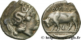 LUCANIA - THOURIOI
Type : Nomos, statère ou didrachme 
Date : c. 410-400 AC. 
Mint name / Town : Thurium, Lucanie 
Metal : silver 
Diameter : 20,5  mm...