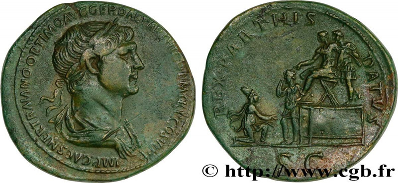 TRAJANUS
Type : Sesterce 
Date : 116 
Mint name / Town : Rome 
Metal : copper 
D...