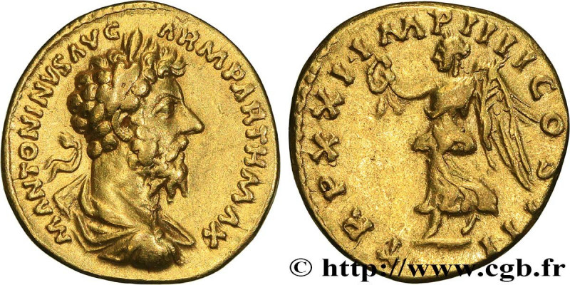 MARCUS AURELIUS
Type : Aureus 
Date : août - décembre 
Date : 166-167 
Mint name...