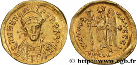 ZENO
Type : Solidus 
Date : c. 476-491 
Mint name / Town : Constantinople 
Metal : gold 
Diameter : 18,5  mm
Orientation dies : 6  h.
Weight : 4,21  g...