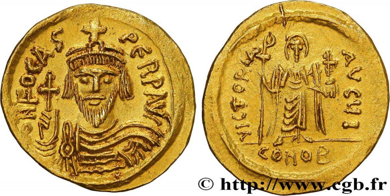 PHOCAS
Type : Solidus 
Date : 607-609 
Mint name / Town : Constantinople 
Metal ...