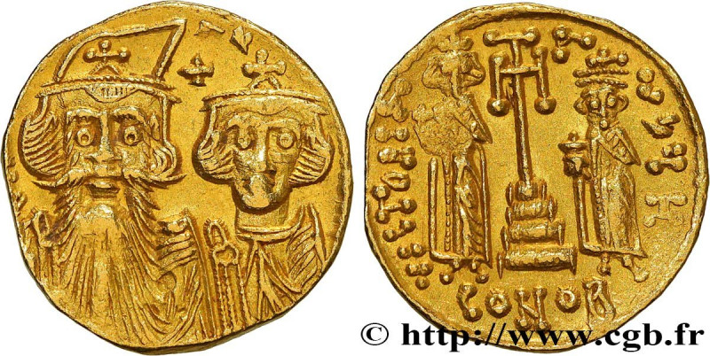 CONSTANS II, CONSTANTINE IV, HERACLIUS and TIBERIUS
Type : Solidus 
Date : 661-6...