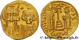 CONSTANS II, CONSTANTINE IV, HERACLIUS and TIBERIUS
Type : Solidus 
Date : 661-663 
Mint name / Town : Constantinople 
Metal : gold 
Diameter : 19  mm...