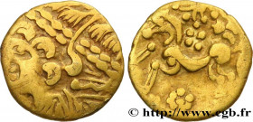 AMBIANI (Area of Amiens)
Type : Quart de statère “à la tête d'indien” 
Date : IIe siècle avant J.-C. 
Mint name / Town : Amiens (80) 
Metal : gold 
Di...